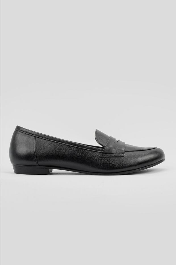 Women's Black Genuine Leather Size 35-41 Ballet Flats