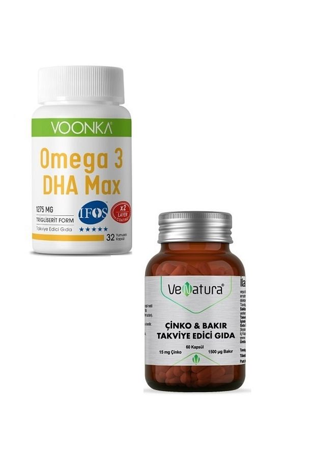 Omega 3 1050 Mg Dha Max 32 Kapsül+yetişkinler Için Çinko & Bakır 60 Kapsül - 1