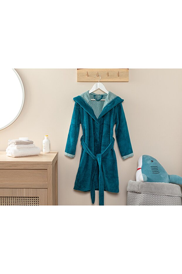 Wellsoft Cotton Children's Bathrobe 6-8 Years Green
