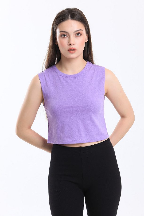 Kadın Crop Fit Basic Atlet - 2