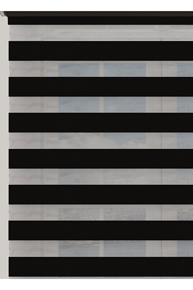 Siyah Bambu Zebra Stor Perde - 2