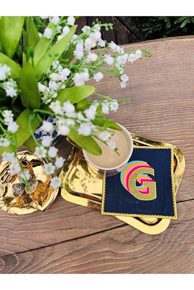 Rainbow'g ́ ́ Letter Cocktail Napkin (1 Piece)