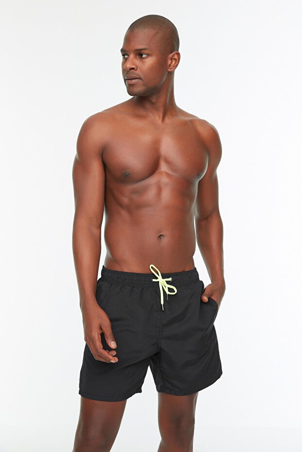 Siyah Basic Standart Boy Mayo Deniz Şortu TMNSS20DS0023 - 1