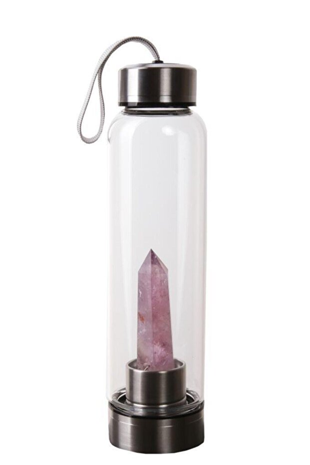 Certified Amethyst Natural Stone Water Bottle 550 ml