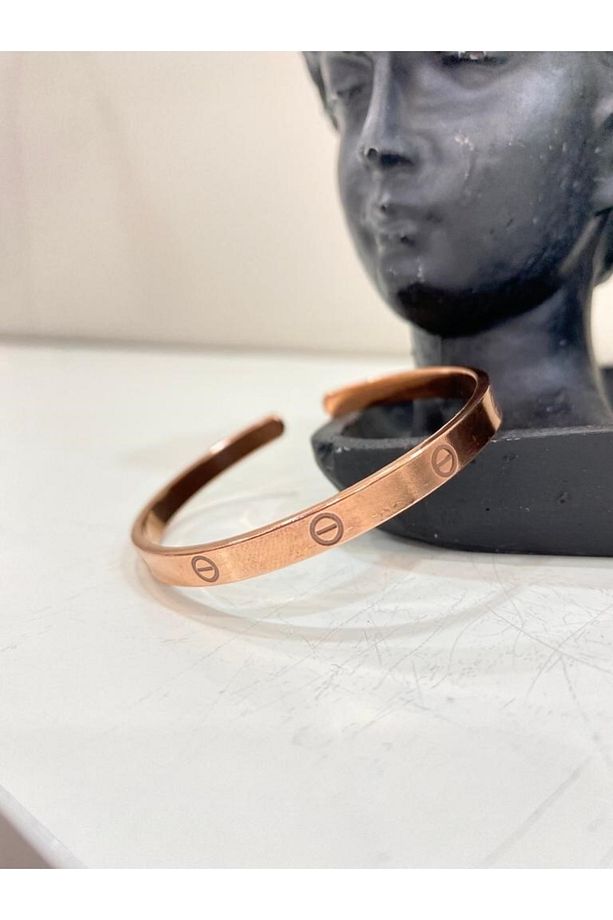 Saf Bakır Bileklik Model -her Bileğe Uygun-geçmeli-unisex- - 2
