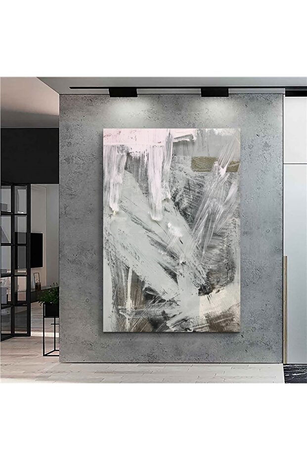 Beyaz Boya Kanvas Tablo - 1