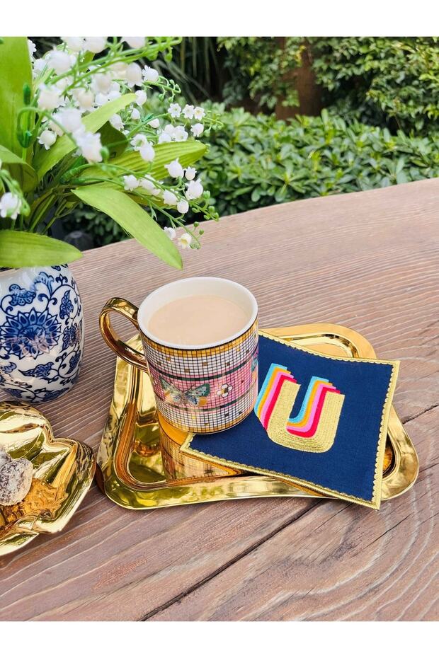 Rainbow'u' ́ Letter Cocktail Napkin (1 Piece)