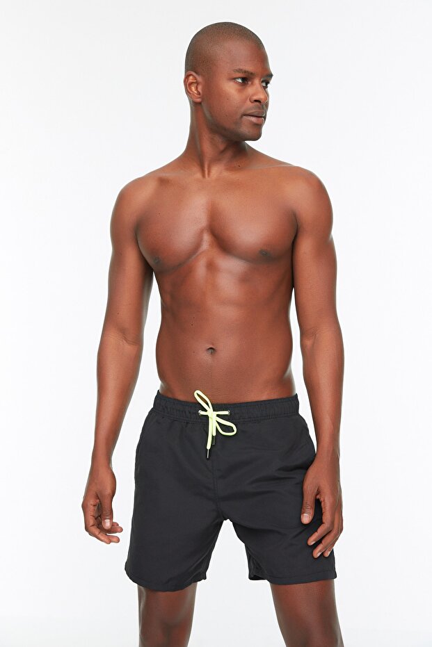 Siyah Basic Standart Boy Mayo Deniz Şortu TMNSS20DS0023 - 2