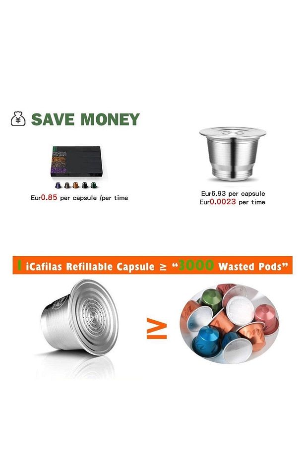 Nespresso Için Paslanmaz Çelik Tekrar Doldurulabilir Kahve Kapsülü - 6