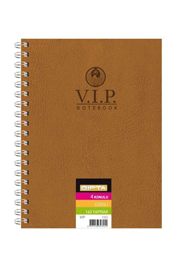 دفتر ملاحظات بغطاء جلدي حلزوني VIP (17*24)-140 ورقة (مخطط)