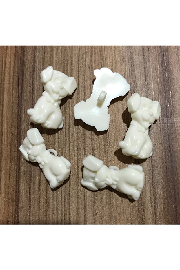 زر على شكل كلب 28 ملم. كريم 5 عبوات.
