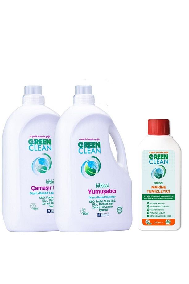 Bitkisel Deterjan 2750 ml +Yumuşatıcı 2750ml+Makine Temizleyici 250ml 3lü Set - 1