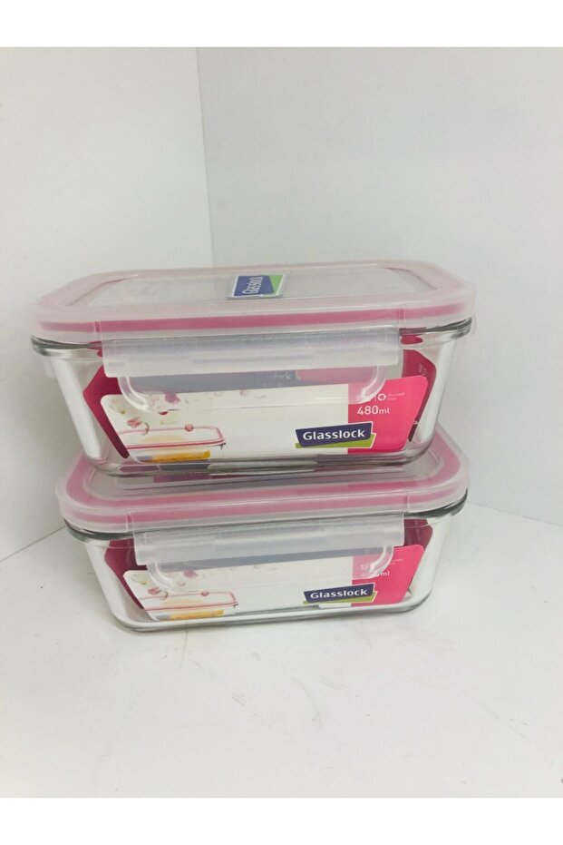 Set of 2 Rectangular Glass Storage Containers - 1