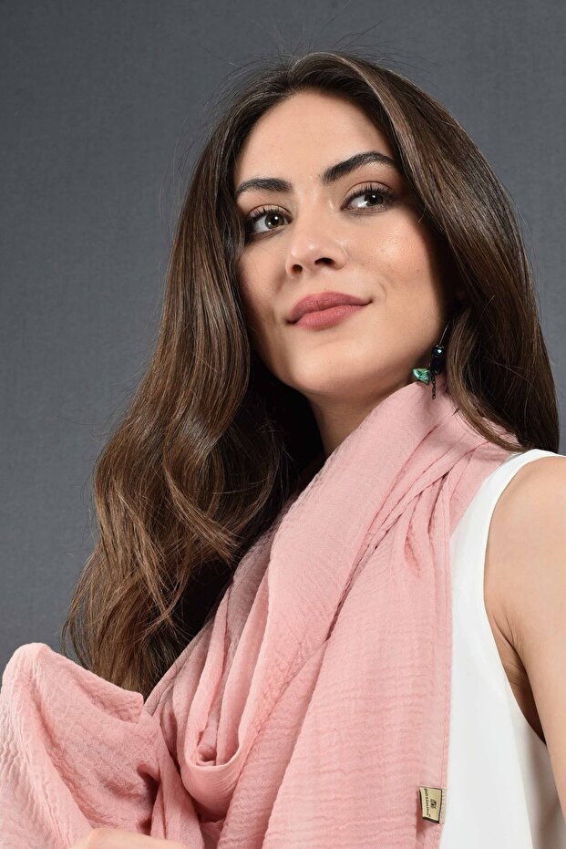 Pembe Modal Pamuk Fular - 1