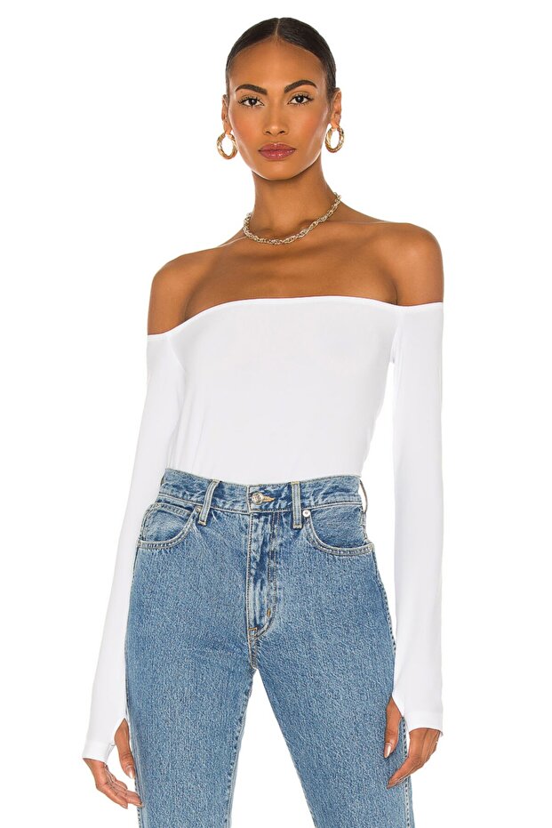 Women's Finger-Looped Silk Jersey Blouse