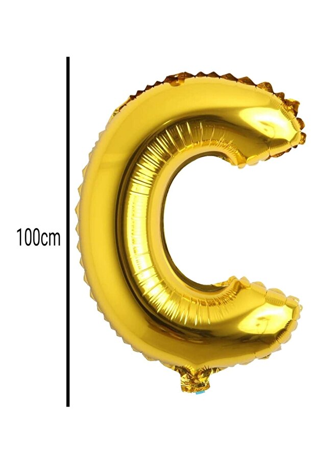 Letter C Foil Birthday Balloon Gold (100cm)