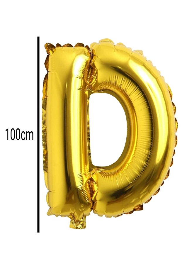Gold Color Letter D Foil Birthday Balloon - 100cm