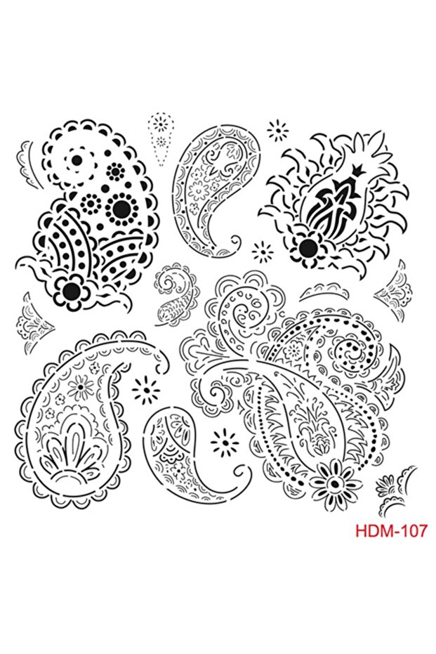 Hdm107 استنسل ميدي للديكور المنزلي (25x25)