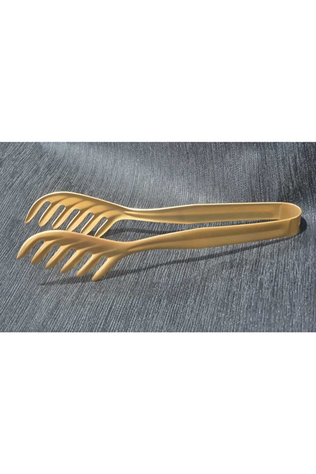 24 Carat Full Matte Gold Plated 1 Piece Pasta Tongs