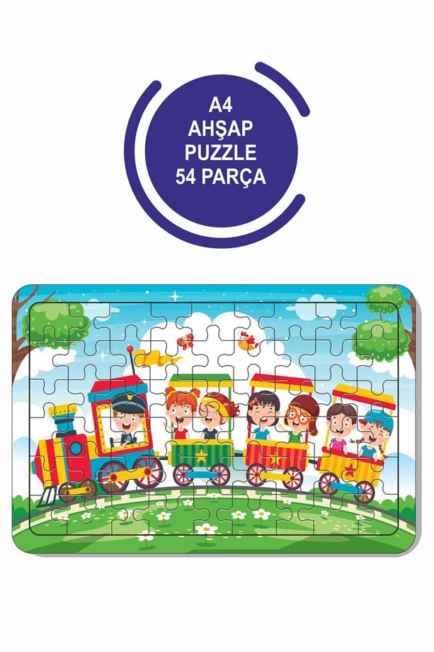 4'lü Set 54 Parça Ahşap Puzzle - 5