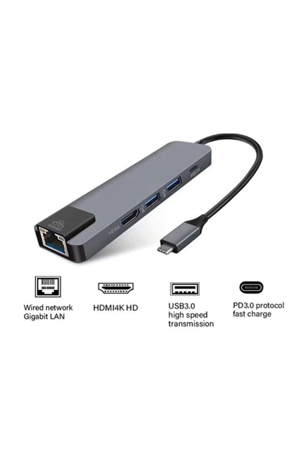 4332 Usb 3.1 Type C To Hdmı 2xusb 3.0 Gigabit Ethernet Çevirici Dönüştürücü Adaptör - 2