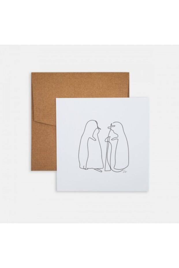 Line Drawings Penguins Mini Poster
