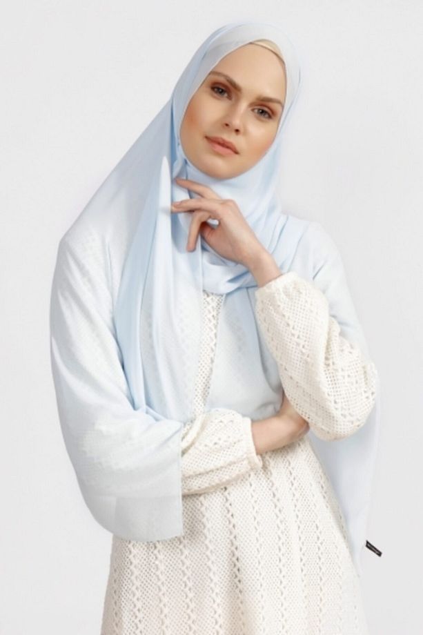 Krep Şifon Şal - Bebe Mavi - 1