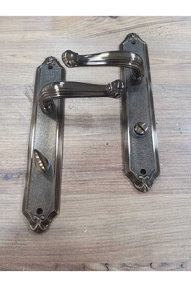 Zamak Doruk Şahika Aynalı Antik Sarı (BANYO-WC) Kapı Kolu Sağ - 3