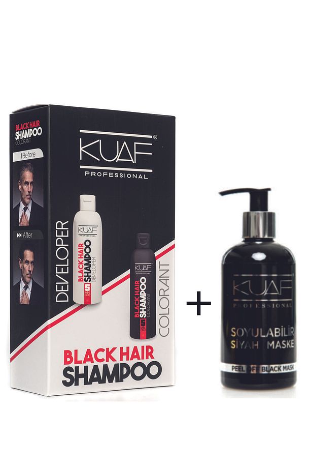 Saç Sakal Siyahlaştırıcı Siyah Şampuan 500 ml Set Soyulabilir Siyah Maske 250ml - 1
