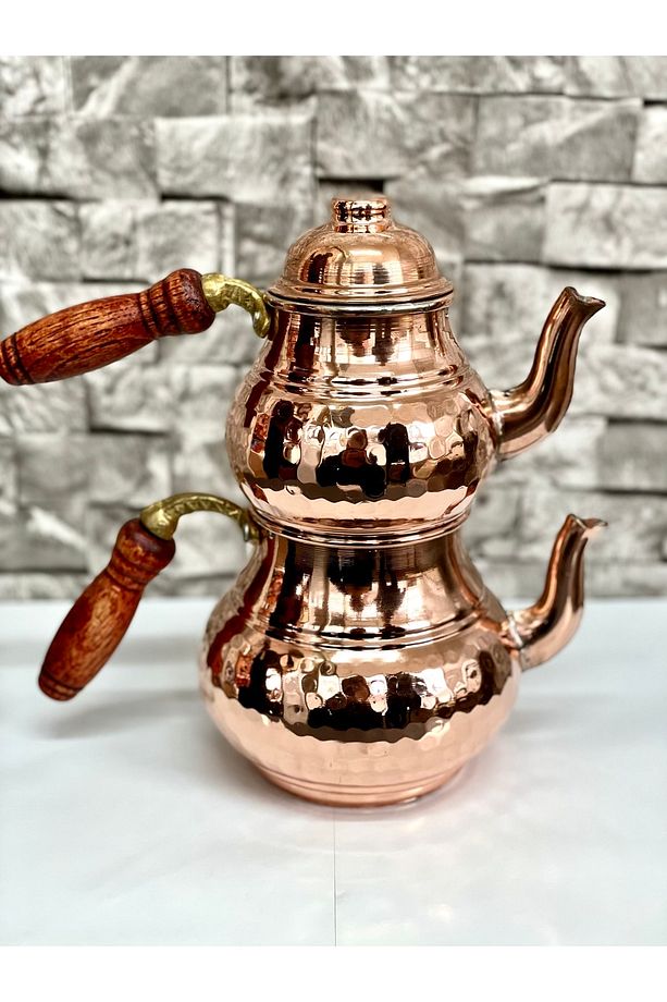 Bakır Bakır Çaydanlık Takımı No:1 Metalik - 1