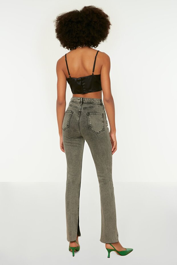 Graue Schlitzjeans - 5