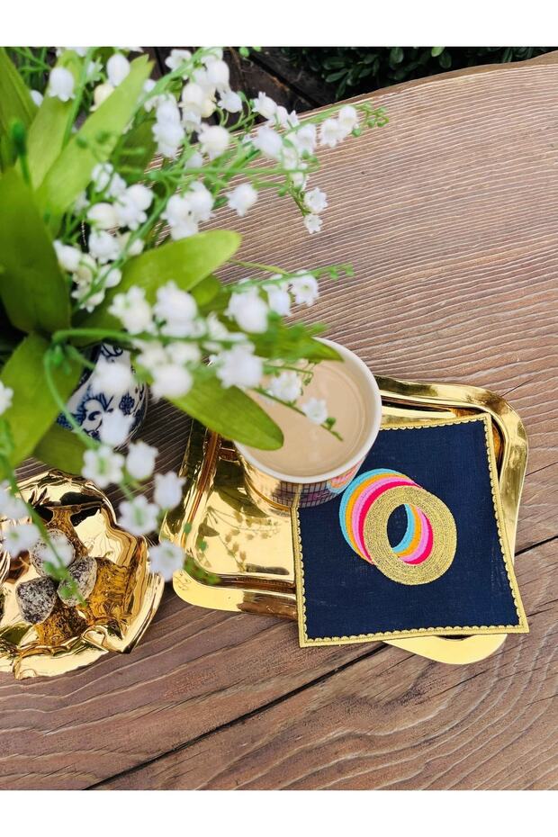 Rainbow'o' ́ Letter Cocktail Napkin (1 Piece)
