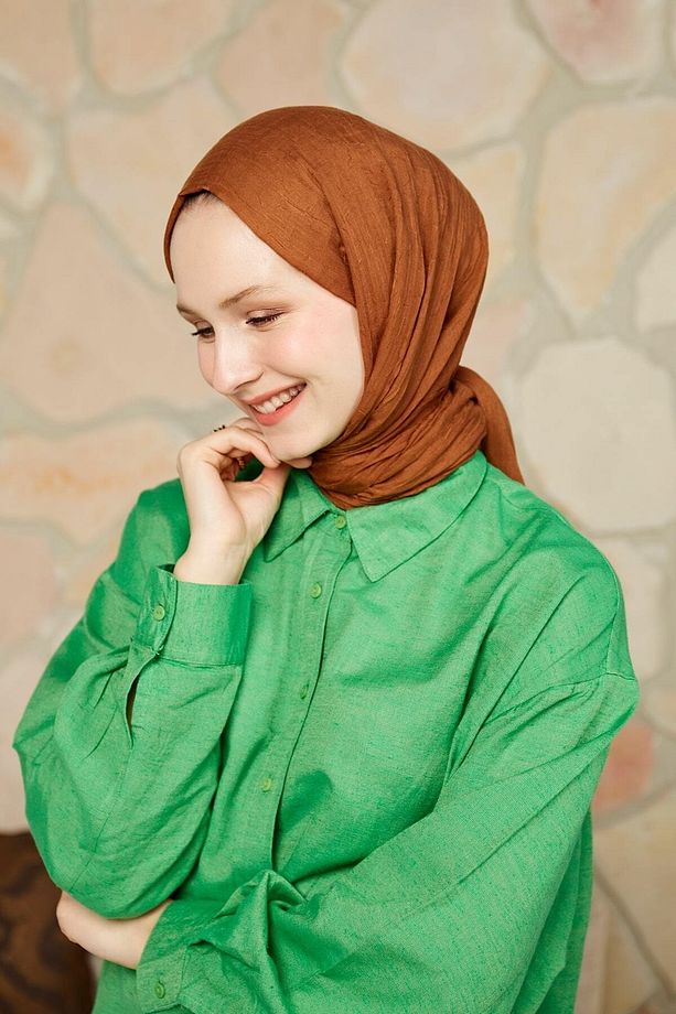 Bambu Karamel Rengi Şal - 3