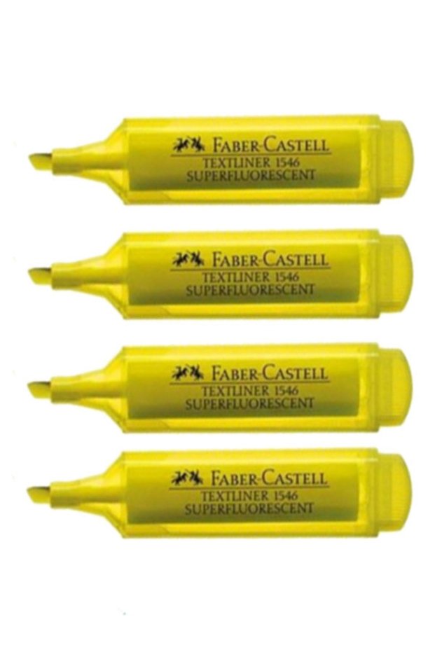Set of 4 Transparent Body Yellow Highlighter Pens Set-0024
