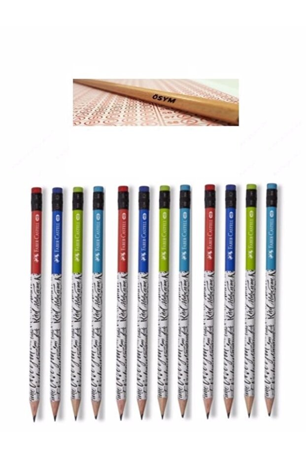 Caligraphy Lead Pencil 12 Pieces + Ösym Lead Pencil 4 Pieces