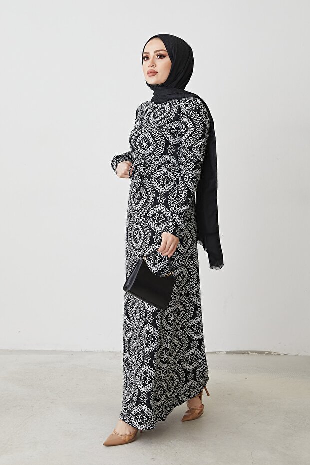 Desenli  Kadın Elbise - 3