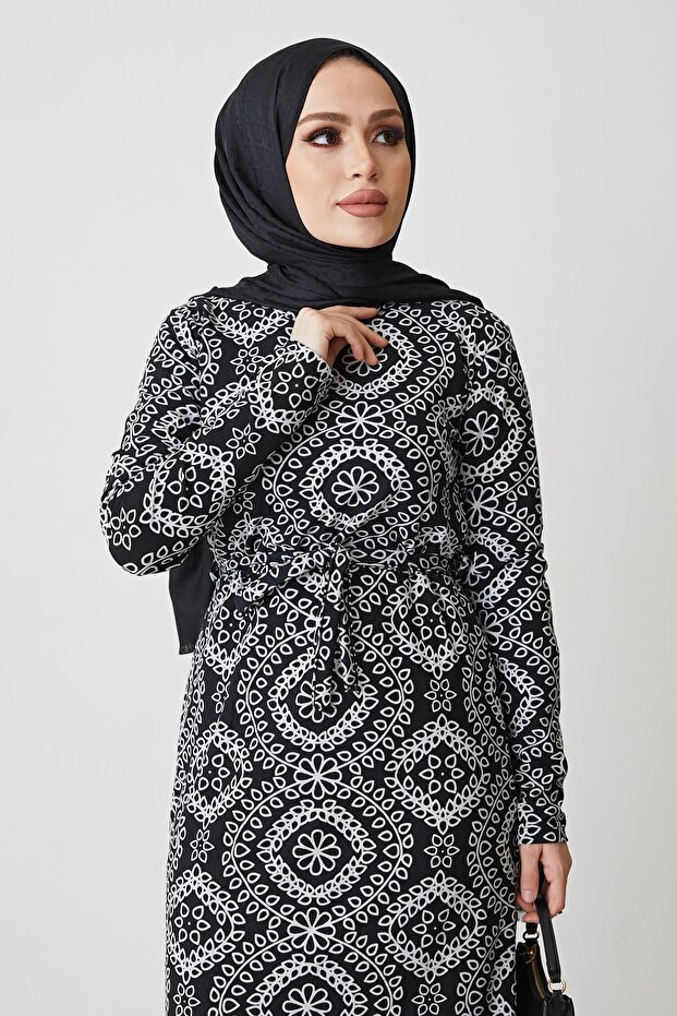 Desenli  Kadın Elbise - 5