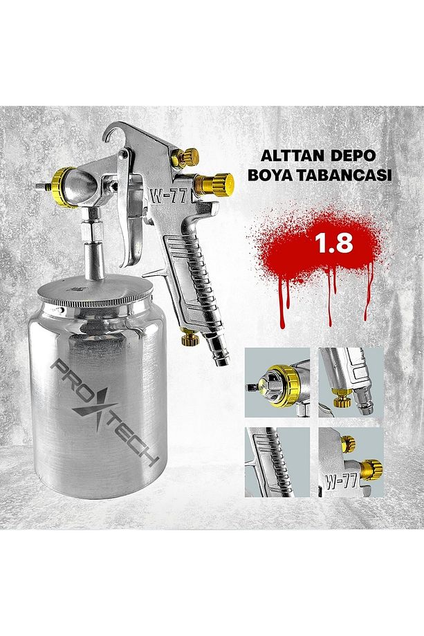 Bhd Alttan Depolu Profesyonel 1.8 Mm 1000 Cc Boya Sprey Tabancası - 4