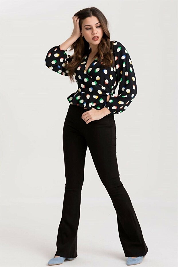 Flared Black Jeans - 1