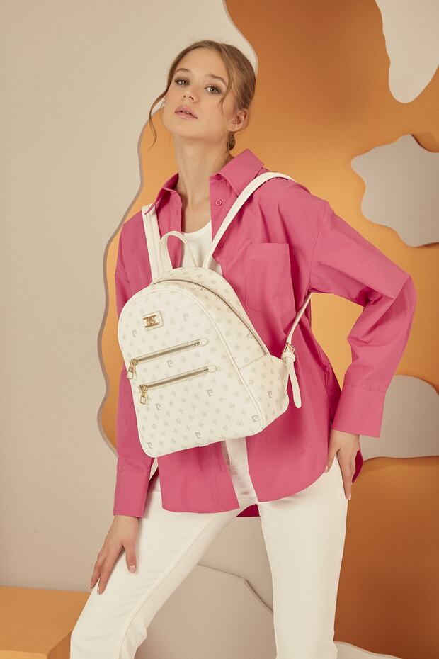 White Monogram Women's Backpack 05PO22Y1577