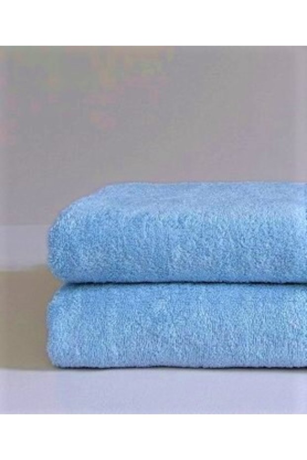 100% Cotton Extra Soft Blue 2-Piece Sports Hairdresser 50x90 Hand Face Towel