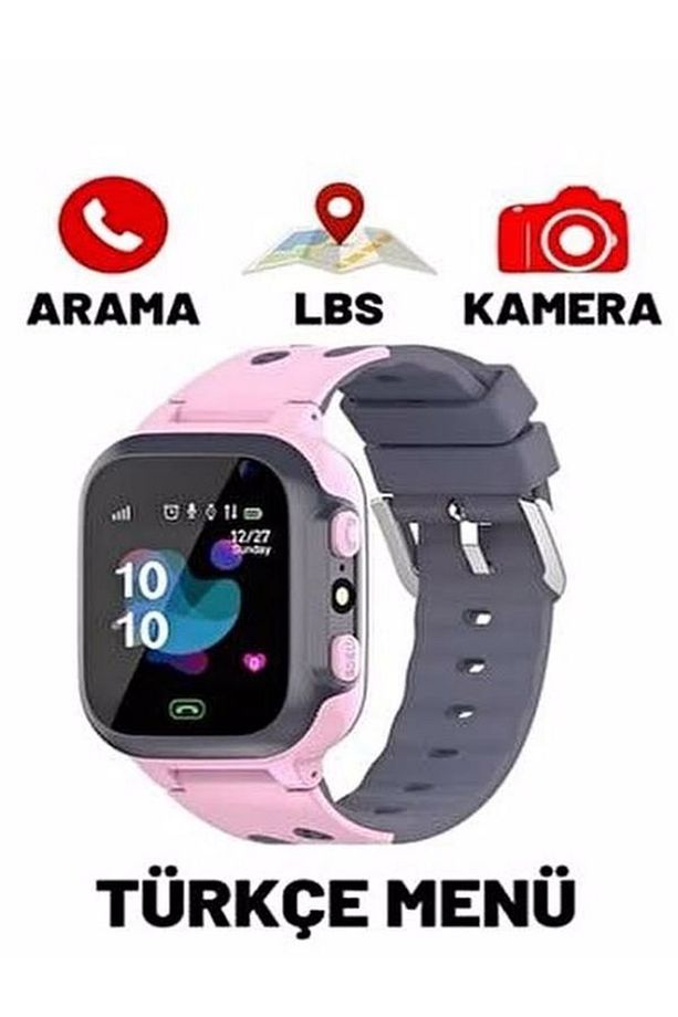 Onkatech Sim Kart Uyumlu Girişli Uzaktan Dinleme ve Konum Özellikli Akıllı Çocuk Takip Saati Pembe - 4