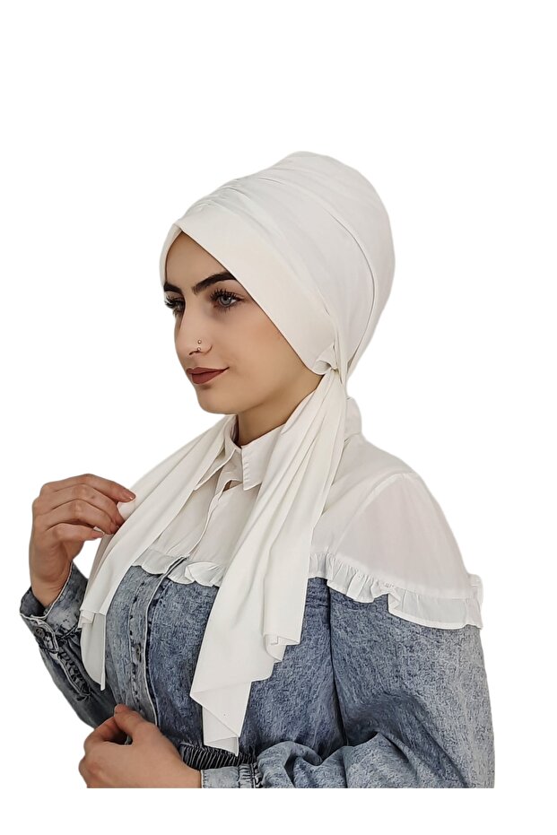 Σχέδιο Shirred Ready Bonnet Hijap Ecru - 4