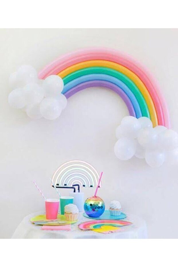 Rainbow Macaron Color Sausage Balloon