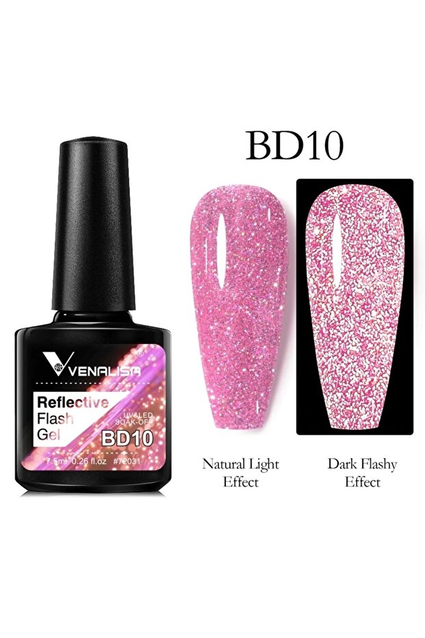 Disko Kalıcı Oje 7,5ml Uv Led Reflective Flash Disco Gel Polish Bd10 - 1