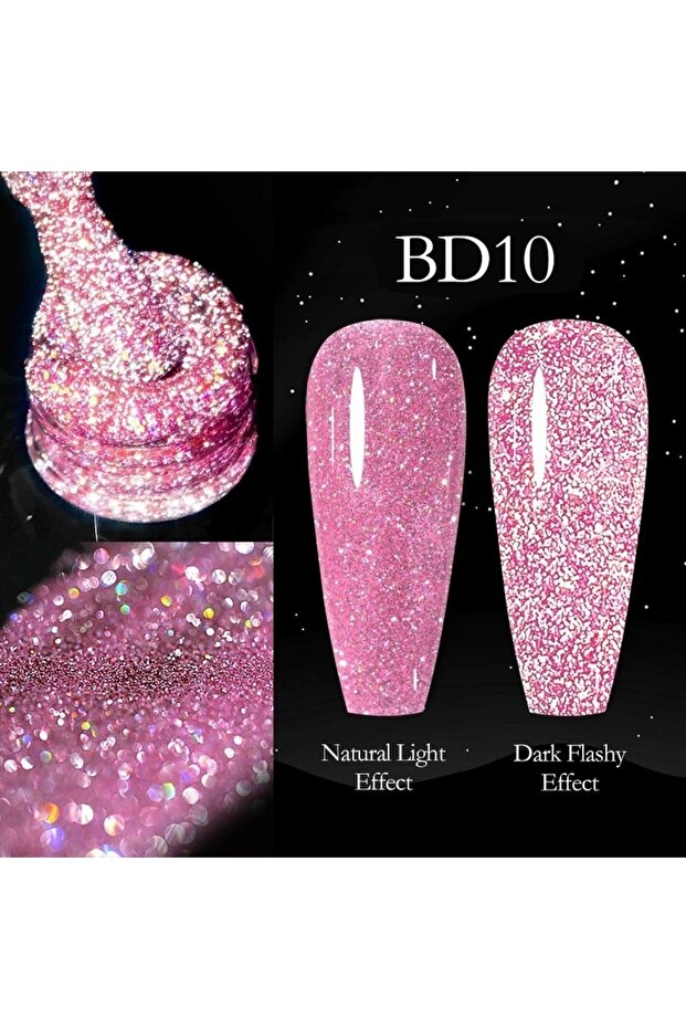 Disko Kalıcı Oje 7,5ml Uv Led Reflective Flash Disco Gel Polish Bd10 - 2