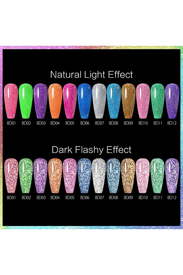Disko Kalıcı Oje 7,5ml Uv Led Reflective Flash Disco Gel Polish Bd10 - 3