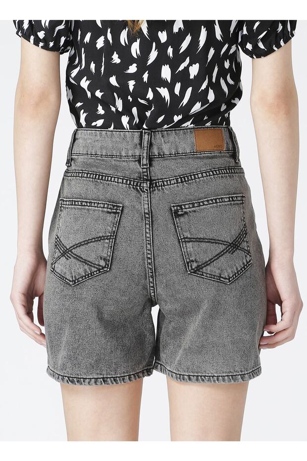 Normal Bel Düz Kadın Midi Şort - 2