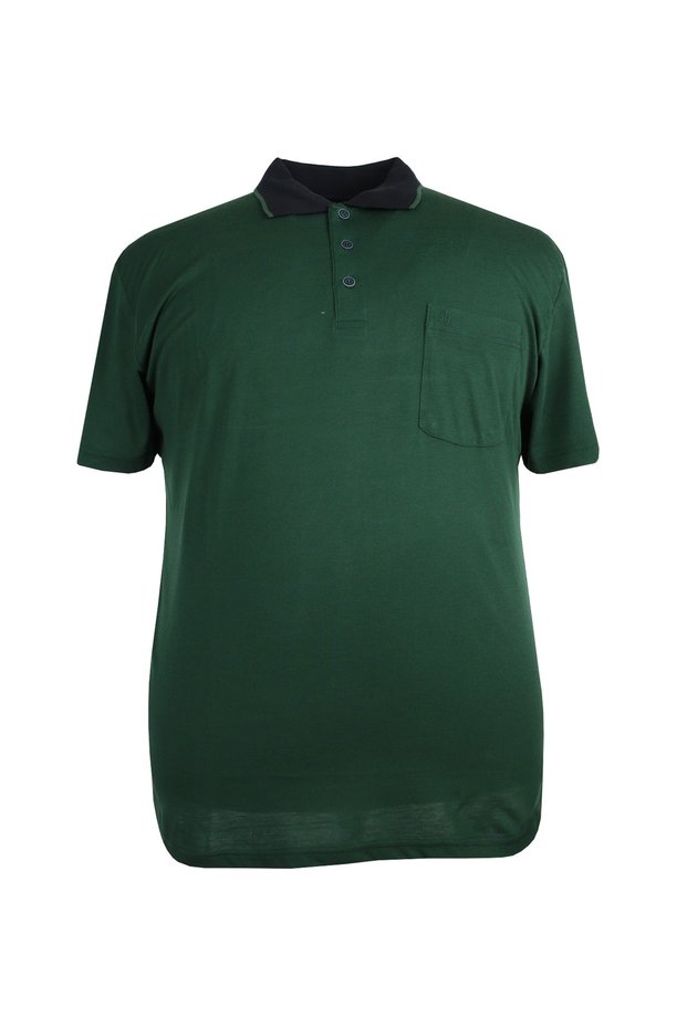 Men's Large Size Polo Collar Pocket T-Shirt