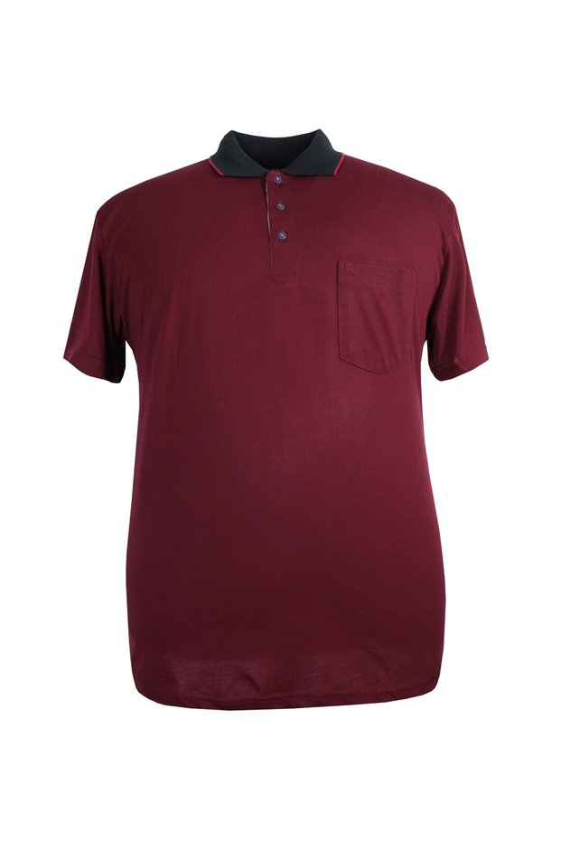 Men's Large Size Oversize Polo Collar Pocket T-Shirt (Size Information is in Description Section)
